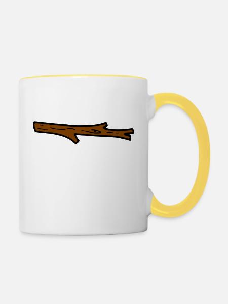 Ast - Tasse zweifarbig - Weiß/Gelb