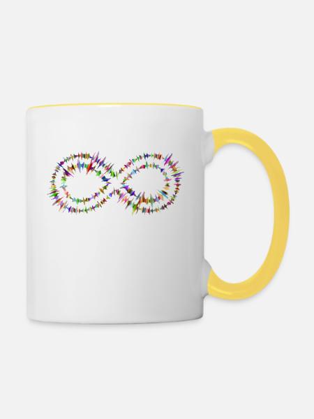 Unendlichkeit - Tasse zweifarbig - Weiß/Gelb