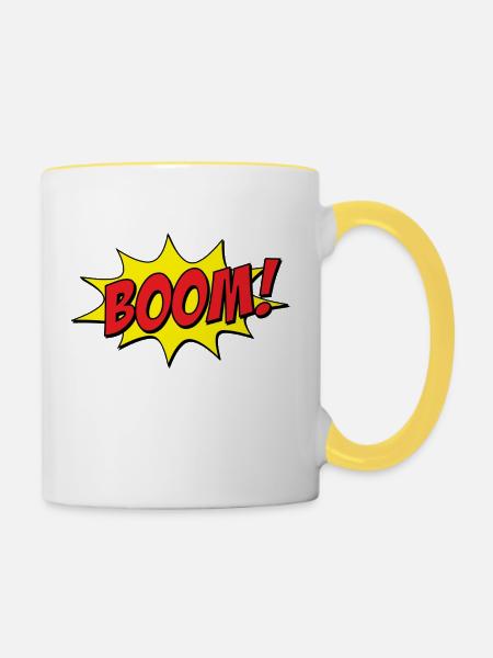 Boom - Tasse zweifarbig - Weiß/Gelb