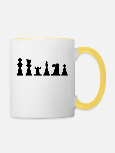 chess, game - Tasse zweifarbig - Weiß/Gelb