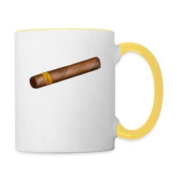 Zigarre - Tasse zweifarbig - Weiß/Gelb - Rechts