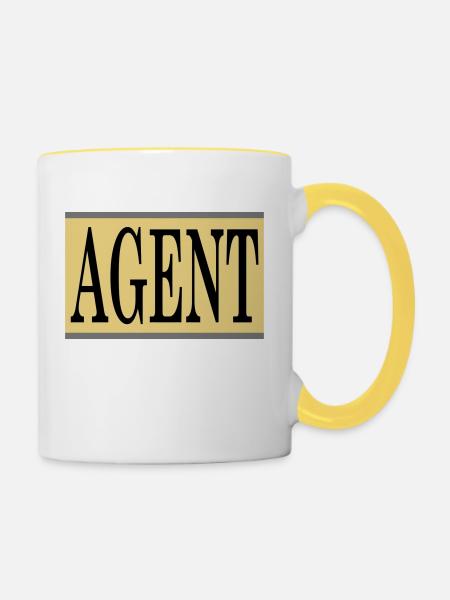 Agent - Tasse zweifarbig - Weiß/Gelb