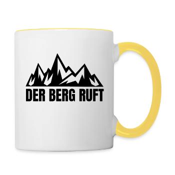 Der Berg ruft - Wander - Tasse zweifarbig - Weiß/Gelb - Rechts