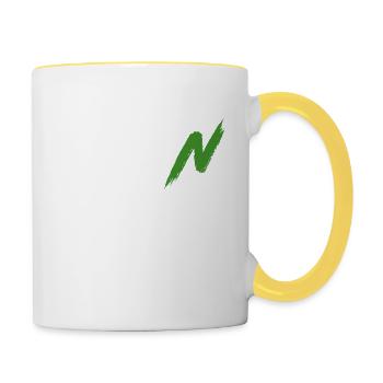 1DWN5UP white - Contrasting Mug - white/yellow - Right