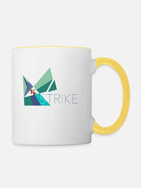 Strike - Streik, Arbeitsverweigerung - Tasse zweifarbig - Weiß/Gelb