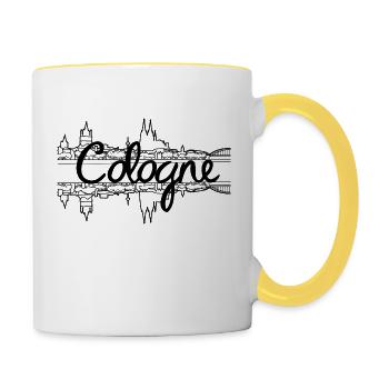 Cologne Skyline - Noir - Mug contrasté - blanc/jaune - Droite