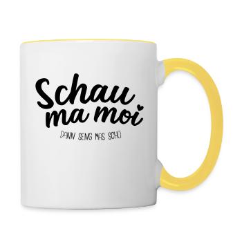 Regarde moi moi - Mug contrasté - blanc/jaune - Droite