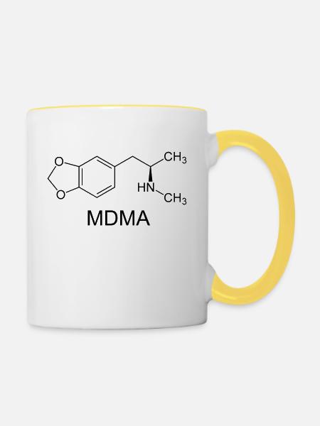 MDMA - Tasse zweifarbig - Weiß/Gelb