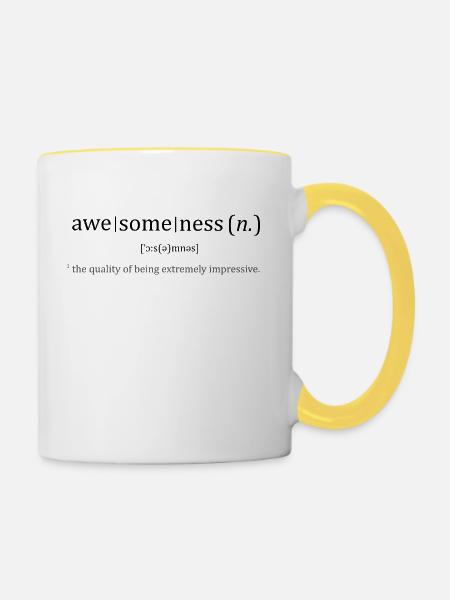 Awesome Dictionary - Tasse zweifarbig - Weiß/Gelb