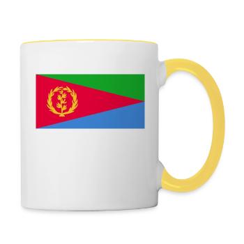 Eritrea-Flagge - Tasse zweifarbig - Weiß/Gelb - Rechts