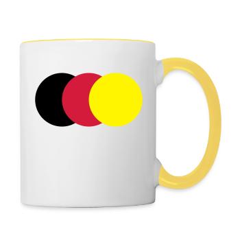 points colorés - Mug contrasté - blanc/jaune - Droite