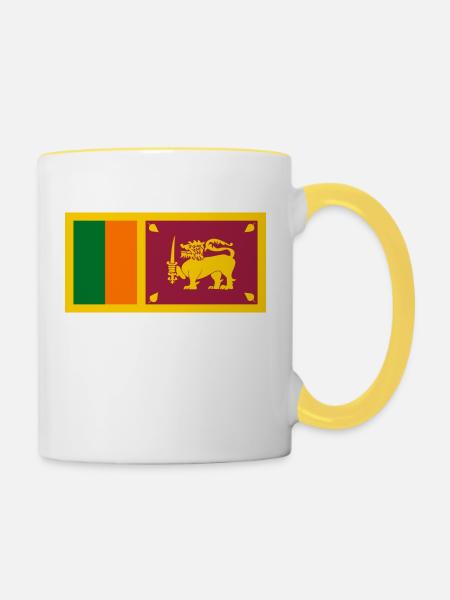 Sri Lanka Flagge - Tasse zweifarbig - Weiß/Gelb