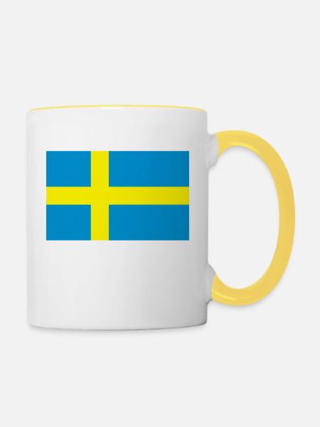 Flag of Sweden - Tasse zweifarbig - Weiß/Gelb