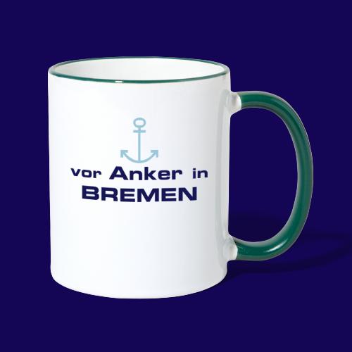 Vor Anker in Bremen: personalisierbares Motiv - Tasse zweifarbig