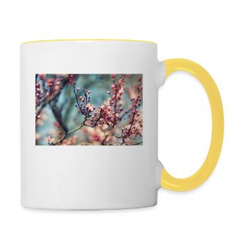 spring flowers - Contrasting Mug - white/yellow - Right