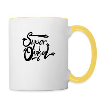 Onkel - Tasse zweifarbig - Weiß/Gelb - Rechts
