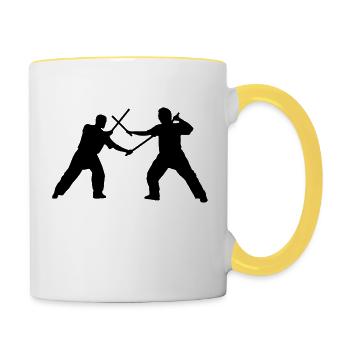 Doppelstock Z - Tasse zweifarbig - Weiß/Gelb - Rechts