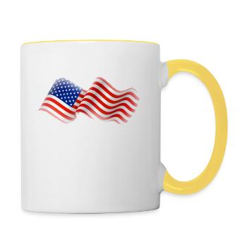 American flag - Contrasting Mug - white/yellow - Right