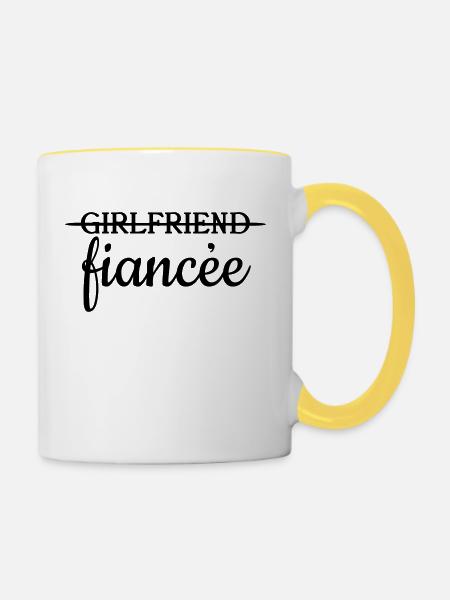 Girlfriend Fiancee - Tasse zweifarbig - Weiß/Gelb