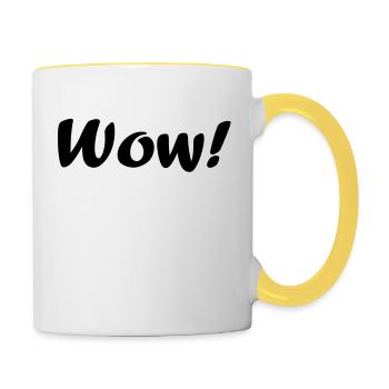wow - Tasse zweifarbig - Weiß/Gelb - Rechts