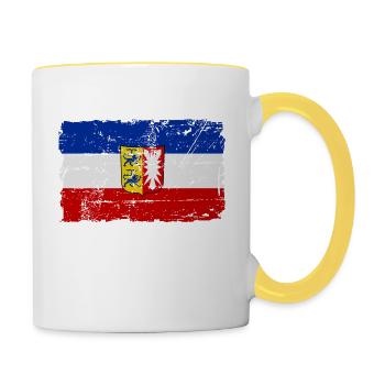Schleswig Holstein flag - flag - Contrasting Mug - white/yellow - Right