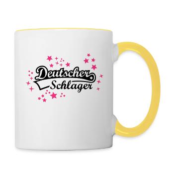 German Schlager music German folk music star - Contrasting Mug - white/yellow - Right