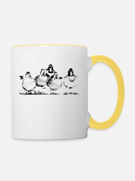 Enten am Teich - Tasse zweifarbig - Weiß/Gelb