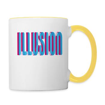 98 Illusion - Mug contrasté - blanc/jaune - Droite
