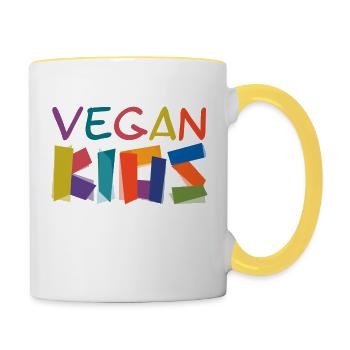 Vegan kids - Contrasting Mug - white/yellow - Right