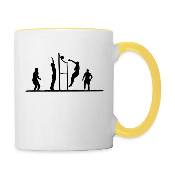 Volley-ball, Beach-volley, Beach Volleyball - Mug contrasté - blanc/jaune - Droite