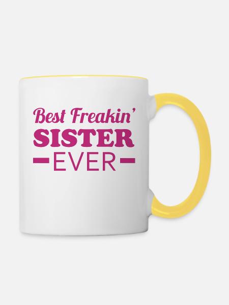 Sister - Tasse zweifarbig - Weiß/Gelb