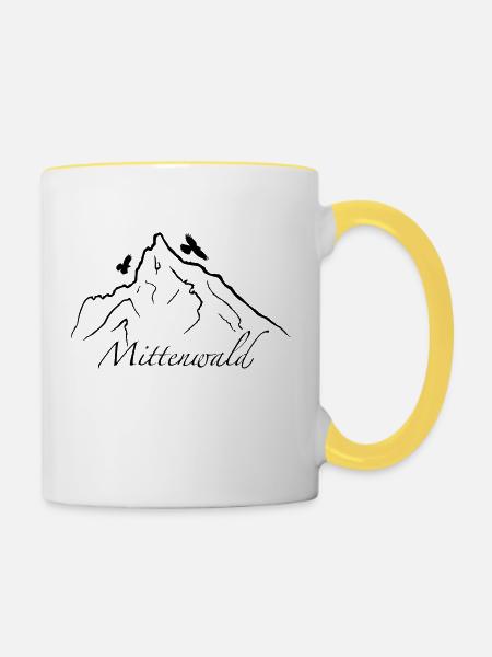 Mittenwald - Tasse zweifarbig - Weiß/Gelb