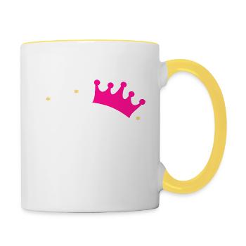 grosse schwester w - Tasse zweifarbig - Weiß/Gelb - Rechts