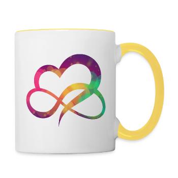 Colorful heart - Contrasting Mug - white/yellow - Right