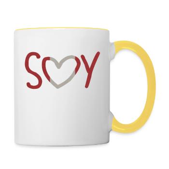 SOY PERU - Contrasting Mug - white/yellow - Right