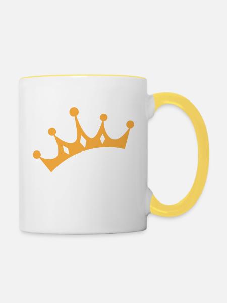 crown - Tasse zweifarbig - Weiß/Gelb