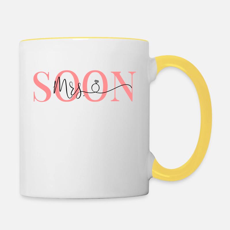 JGA-Soon Mrs.-customizable - Contrasting Mug - white/yellow
