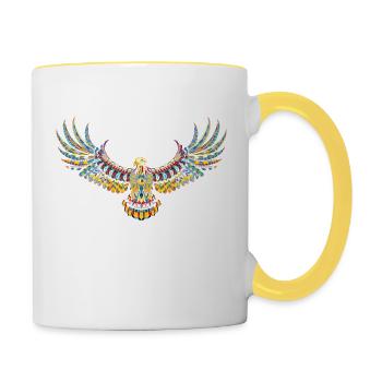 eagle gift - Contrasting Mug - white/yellow - Right