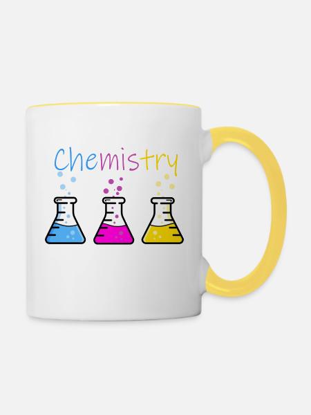 Chemie - Fantastisches Desing! :) - Tasse zweifarbig - Weiß/Gelb