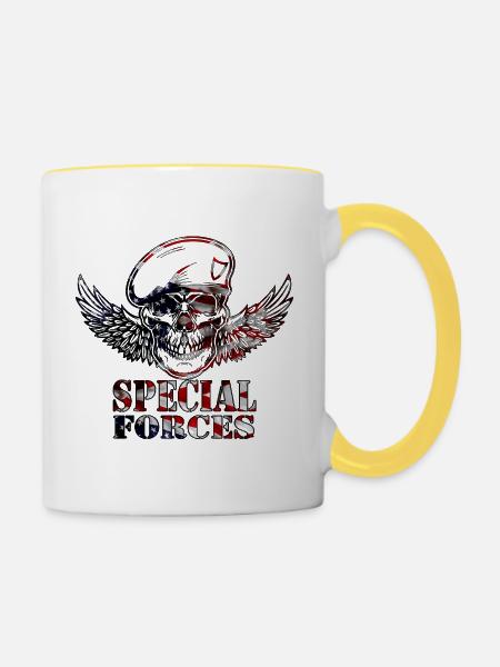 Armee - Tasse zweifarbig - Weiß/Gelb