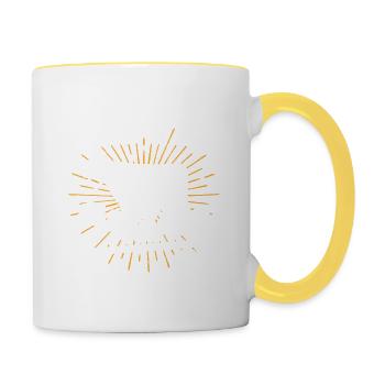 Amateur de barbecue I Viande fumée BBQ Grilling I Corps - Mug contrasté - blanc/jaune - Droite