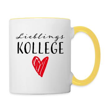 Lieblingskollege Kollege Abschiedsgeschenk Tasse - Tasse zweifarbig - Weiß/Gelb - Rechts