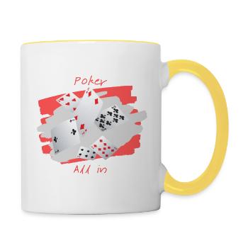 Poker All in - Mug contrasté - blanc/jaune - Droite