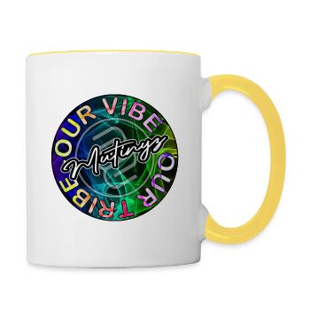 Mutinyz ovot circle logo - Contrasting Mug - white/yellow - Right