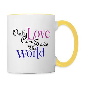 Only Love - Mug contrasté - blanc/jaune - Droite