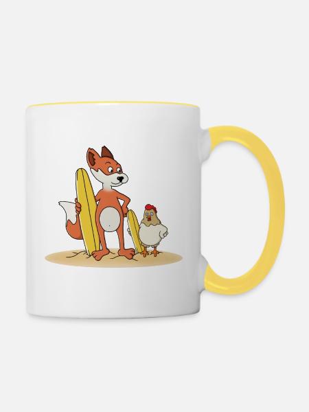KOT UND GOUPI - Tasse zweifarbig - Weiß/Gelb