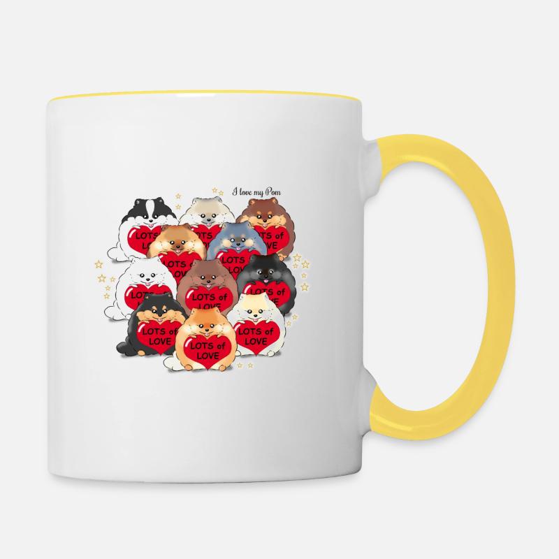 Beaucoup d’amour - Mug contrasté - blanc/jaune