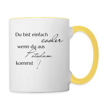cooler potsdam - Tasse zweifarbig - Weiß/Gelb - Rechts