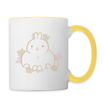 Cute Bunny - Contrasting Mug - white/yellow - Right