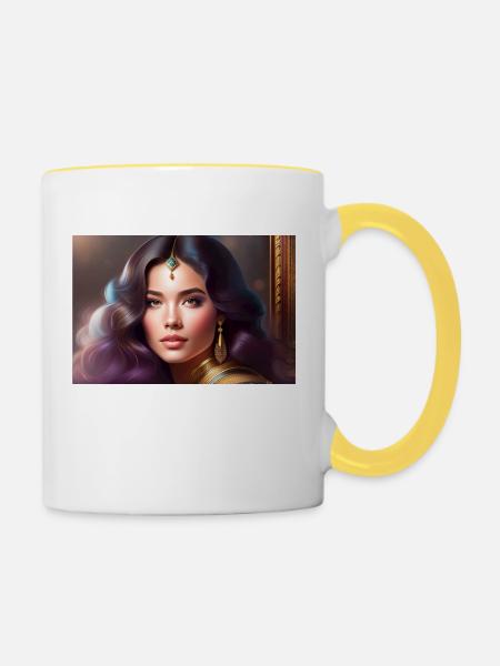 Princess - Tasse zweifarbig - Weiß/Gelb